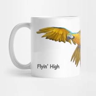 Blue Yellow Flying Parrot Birds Mug